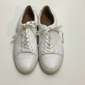Frye Ivy Low Lace White Leather Sneakers 8.5